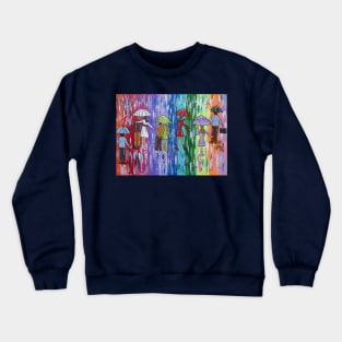 Colourful Umbrellas in a Rainbow Sky Crewneck Sweatshirt